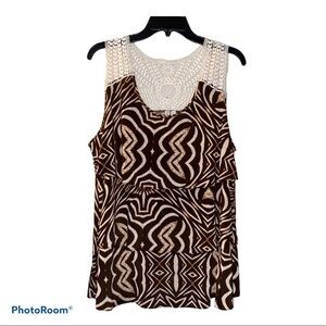 Sleeveless‎ Crochet Blouse 2X